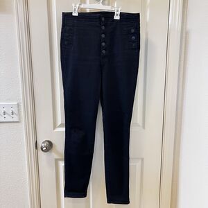 J Brand Natasha Sky High Skinny Jeans Seriously Black Button-Fly Women's Size 31